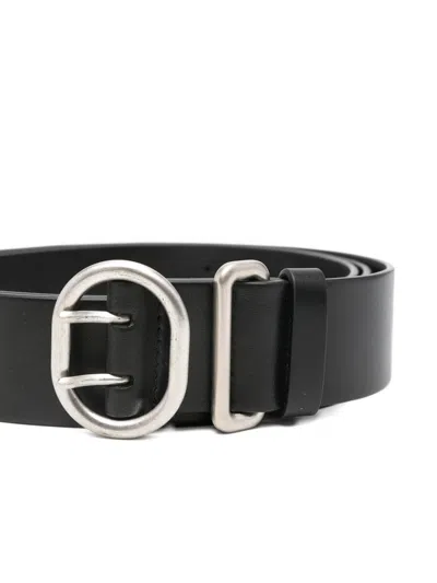 Jil Sander Belt Adjustable Length Multiple Holes Design In Black