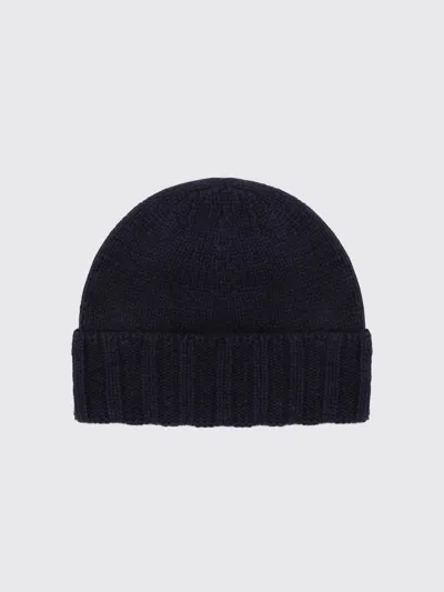 Drumohr Navy Blue Cashmere Beret In Blue