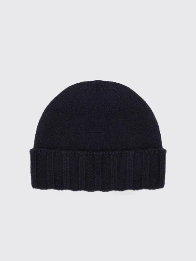 Drumohr Navy Blue Cashmere Beret In Blue
