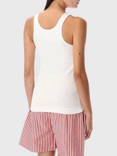 By Malene Birger Ribbed Scoop Neck Sleeveless Tank In White