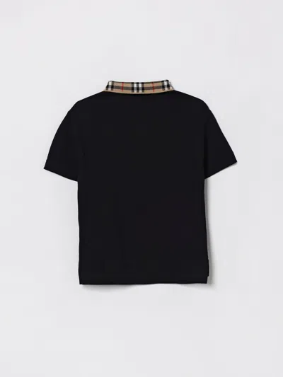 Burberry Black Cotton Polo Shirt In Black