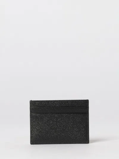 Dolce & Gabbana Logo Plaque Leather Card Case In Black