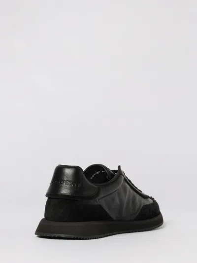 Dolce & Gabbana Round Toe Leather Sneakers With Suede Accents In Black