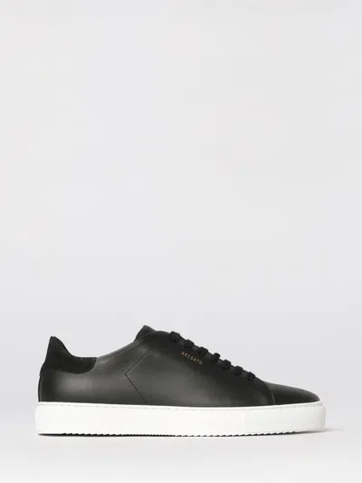 Axel Arigato 90 Clean Black Low Top Sneakers With Logo Lettering On The Side In Leather Man In Multi