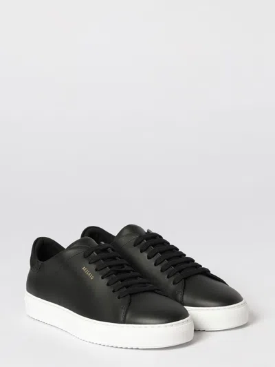 Axel Arigato 90 Clean Black Low Top Sneakers With Logo Lettering On The Side In Leather Man In Multi