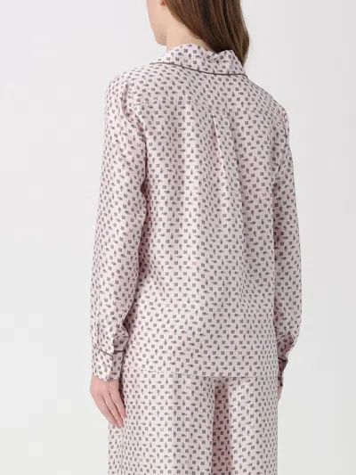 Max Mara Long Sleeve Top All Over Print Nylon In Pink