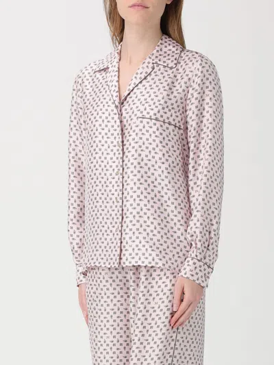 Max Mara Long Sleeve Top All Over Print Nylon In Pink