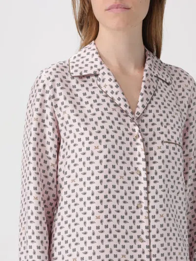 Max Mara Long Sleeve Top All Over Print Nylon In Pink