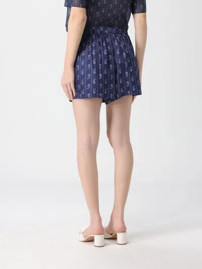 Tory Burch Printed Silk Blend Shorts In Blue