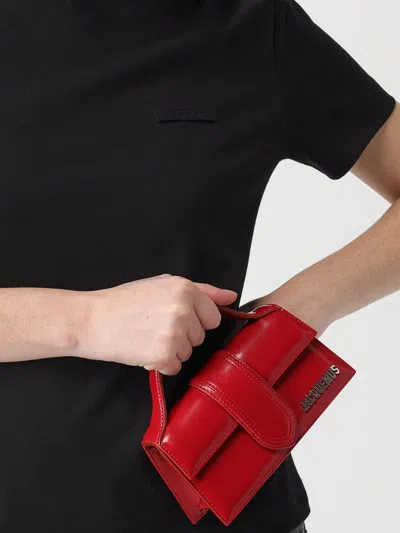 Jacquemus Le Bambino Patent Top-handle Bag In Red