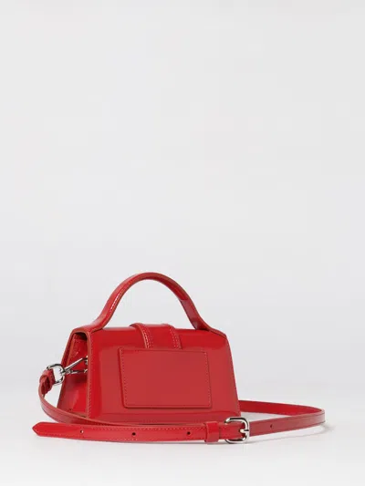 Jacquemus Le Bambino Patent Top-handle Bag In Red