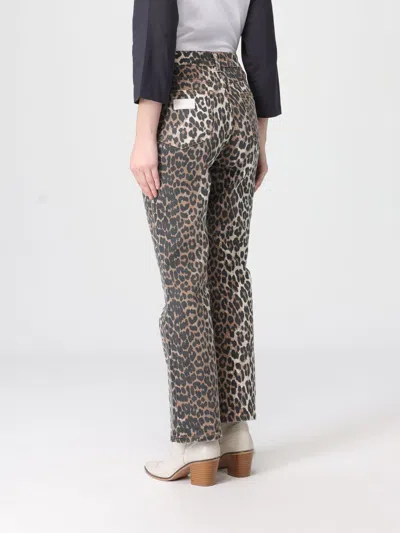 Ganni Wide-leg Animal Print High-rise Jeans With Belt Loops In Gray