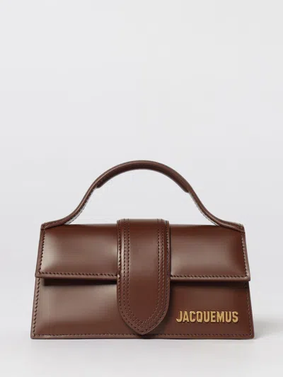 Jacquemus Calf Leather Shoulder Bag With Detachable Strap In Brown