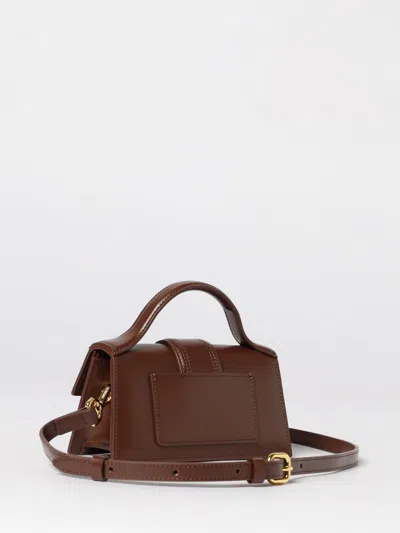 Jacquemus Calf Leather Shoulder Bag With Detachable Strap In Brown