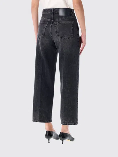 Haikure 'korea' Grey Jeans With Faded Effect And Logo Patch On The Back In Cotton Woman In Black