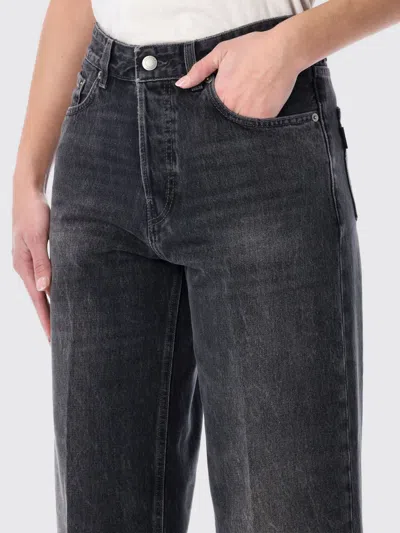 Haikure 'korea' Grey Jeans With Faded Effect And Logo Patch On The Back In Cotton Woman In Black