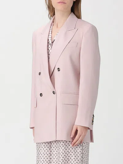 Max Mara Ombrosa Double Breasted Wool Blazer Jackets Rose In Purple