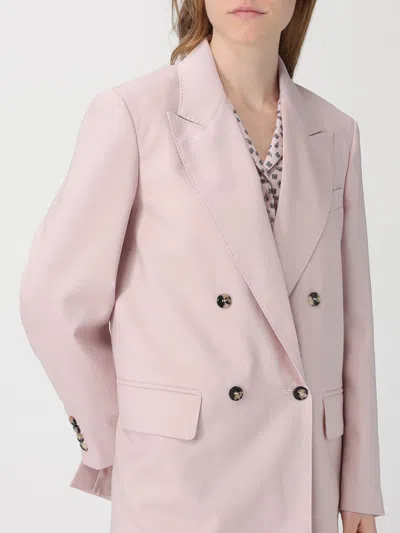 Max Mara Ombrosa Double Breasted Wool Blazer Jackets Rose In Purple