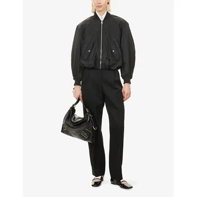 Givenchy Womens Black Cropped Shell-padded Bomber Jacket In Black