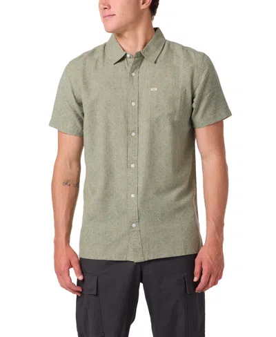 O'neill O'riginals Eco Print Standard Fit Short Sleeve Button-up Shirt In Green