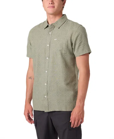 O'neill O'riginals Eco Print Standard Fit Short Sleeve Button-up Shirt In Green