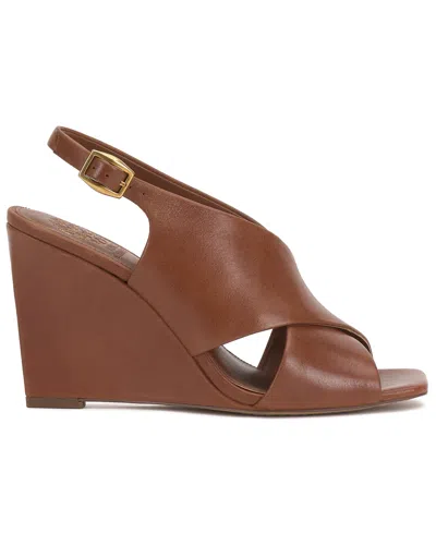 Vince Camuto Ameira Slingback Wedge Sandal In Brown