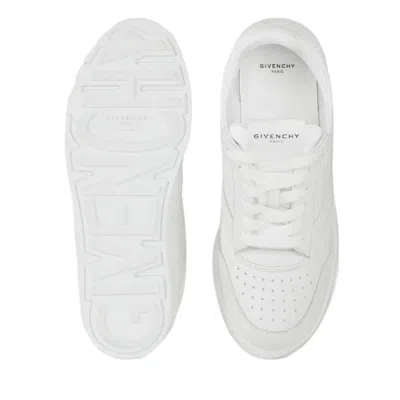Givenchy White Calf Leather Bos Taurus Low Top Sneakers In Multi