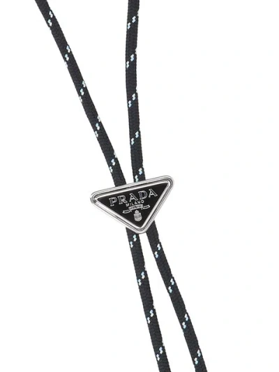 Prada Triangle Logo Rope Tie In Black