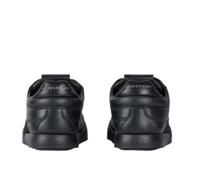 Givenchy Black Calf Leather Bos Taurus Low Top Sneakers In Multi