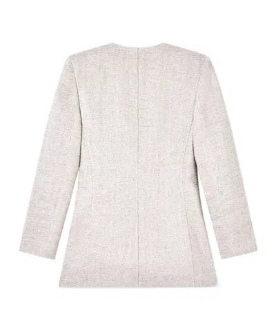 Giorgio Armani Linen, Viscose And Silk Crêpe Single-breasted Jacket In Gray