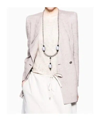 Giorgio Armani Linen, Viscose And Silk Crêpe Single-breasted Jacket In Gray