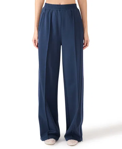Steve Madden Cotton Blend Scuba Track Pants In Blue