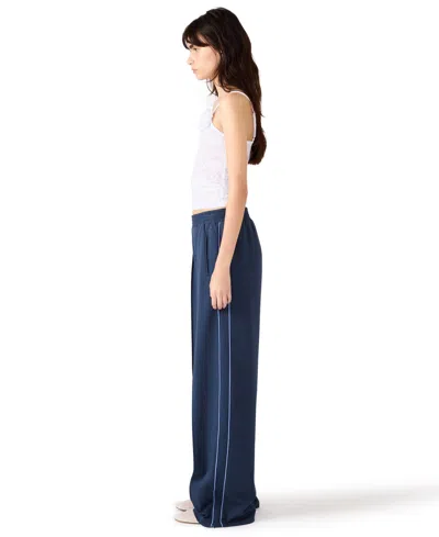 Steve Madden Cotton Blend Scuba Track Pants In Blue