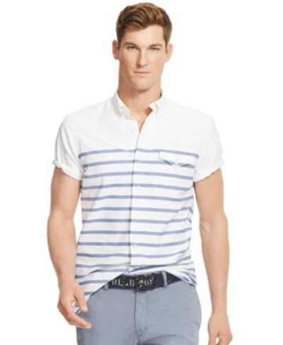 Polo Ralph Lauren Men&#039;s Short-sleeve Tattersall Oxford Shirt In White