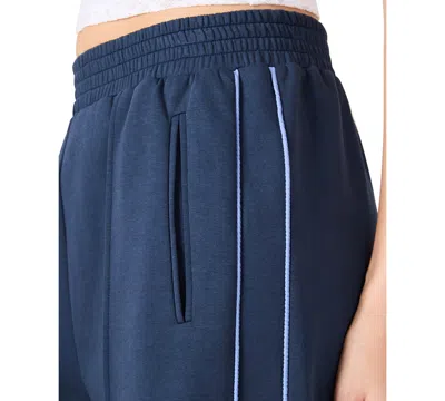 Steve Madden Cotton Blend Scuba Track Pants In Blue