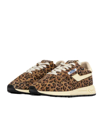 Autry Reelwind Low Sneakers In Leopard Suede And Rutaa Leather Shoes In Multi