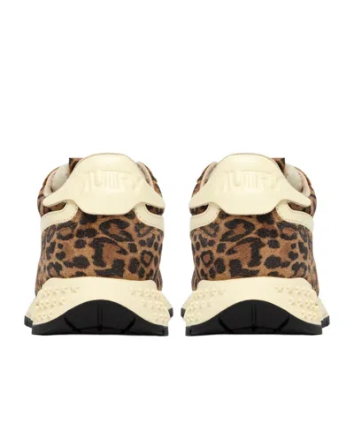 Autry Reelwind Low Sneakers In Leopard Suede And Rutaa Leather Shoes In Multi