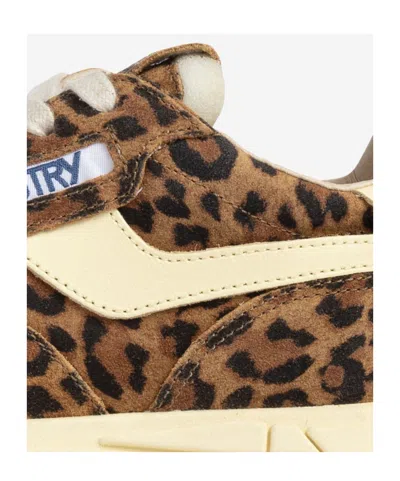 Autry Reelwind Low Sneakers In Leopard Suede And Rutaa Leather Shoes In Multi