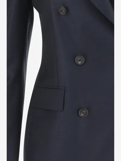 Tagliatore Long-sleeved Suit Jacket In Blue