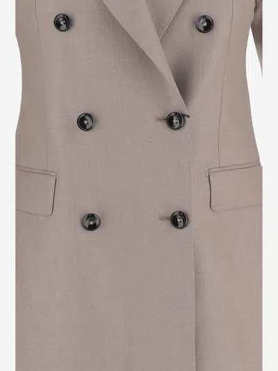 Tagliatore Double-breasted Suit Jacket In Neutral