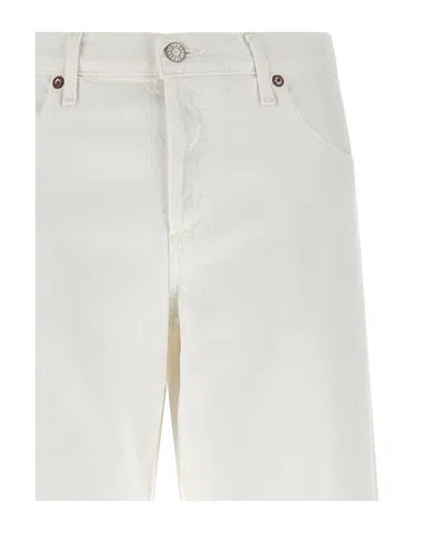 Agolde Vana Fold Wide-leg Jeans In White