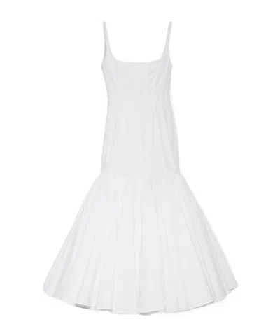 Jacquemus Agave Flared Midi Dress With Square Neckline In White
