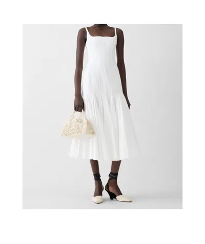 Jacquemus Agave Flared Midi Dress With Square Neckline In White