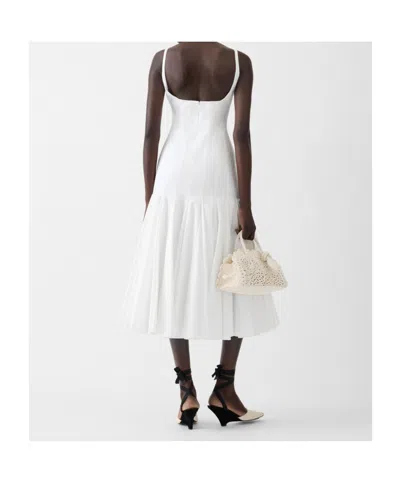 Jacquemus Agave Flared Midi Dress With Square Neckline In White