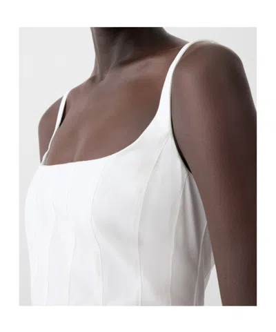 Jacquemus Agave Flared Midi Dress With Square Neckline In White