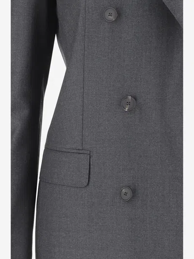 Tagliatore Double-breasted Suit Jacket In Gray