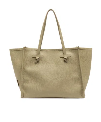 Gianni Chiarini Marcella Rectangular Neutral Pebbled Leather Tote In Green