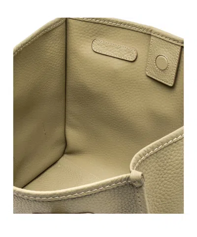 Gianni Chiarini Marcella Rectangular Neutral Pebbled Leather Tote In Green