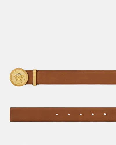 Versace Medusa-buckle Belt In Brown