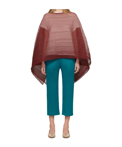 Issey Miyake Pleated Shawl In Brown